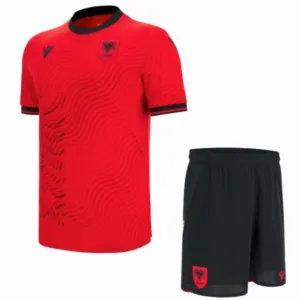 Albania Niños Conjunto 2026 Casa Rojo - Albania Niños Barata | escamisetasfutbol