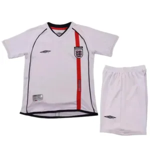Inglaterra Niños Conjunto 2002 Casa Blanco - Conjuntos Argentina Retro | escamisetasfutbol
