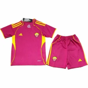 AS Roma Niños Conjunto 2025 2026 Casa Rojo - Tuta AS Roma Niños | escamisetasfutbol