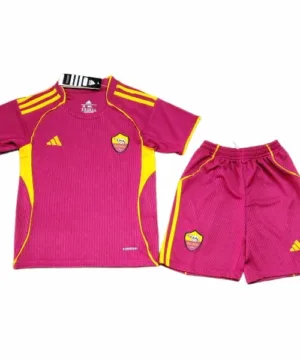 AS Roma Niños Conjunto 2025 2026 Casa Rojo - Tuta AS Roma Niños | escamisetasfutbol
