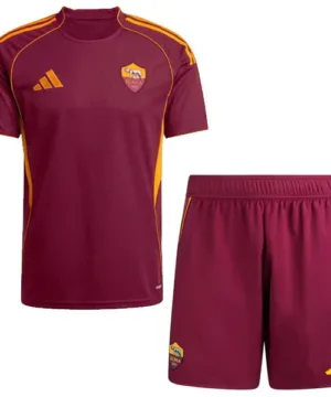 AS Roma Niños Conjunto 2025 2026 Casa Rojo - Tuta AS Roma Niños | escamisetasfutbol