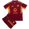 AS Roma Niños Conjunto 2025 2026 Casa Rojo - Tuta AS Roma Niños | escamisetasfutbol