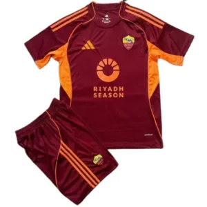 AS Roma Niños Conjunto 2025 2026 Casa Rojo - Tuta AS Roma Niños | escamisetasfutbol