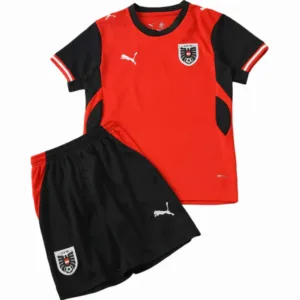 Austria Niños Conjunto 2026 Casa Rojo - Austria Niños Barata | escamisetasfutbol