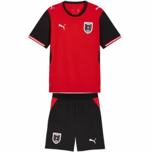 Austria Niños Conjunto 2026 Casa Rojo - Austria Niños Barata | escamisetasfutbol