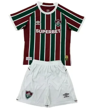 Fluminense Niños Conjunto 2025 2026 Casa Rojo - Tuta Fluminense Niños | escamisetasfutbol