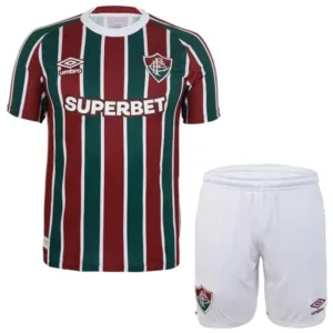 Fluminense Niños Conjunto 2025 2026 Casa Rojo - Tuta Fluminense Niños | escamisetasfutbol