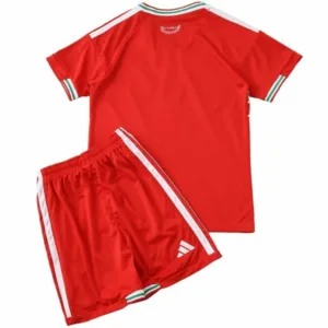Gales Niños Conjunto 2026 Casa Rojo - Gales Niños Barata | escamisetasfutbol