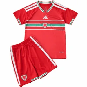 Gales Niños Conjunto 2026 Casa Rojo - Gales Niños Barata | escamisetasfutbol