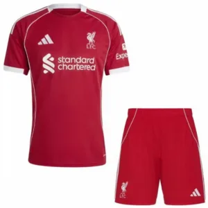 Liverpool Niños Conjunto 2025 2026 Casa Rojo - Equipacion Liverpool Niños | escamisetasfutbol