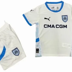 Marsella Niños Conjunto 2024 2025 Casa Blanco - Tuta Marsella Niños | escamisetasfutbol