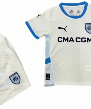 Marsella Niños Conjunto 2024 2025 Casa Blanco - Tuta Marsella Niños | escamisetasfutbol