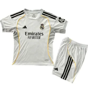 Real Madrid Niños Conjunto 2025 2026 Casa Blanco - Tuta Real Madrid Niños | escamisetasfutbol