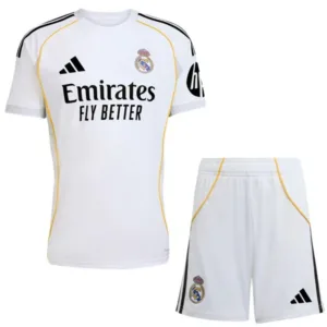 Real Madrid Niños Conjunto 2025 2026 Casa Blanco - Tuta Real Madrid Niños | escamisetasfutbol