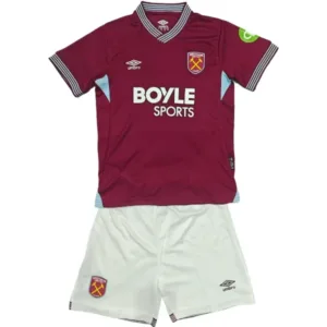 West Ham United Niños Conjunto 2025 2026 Casa Rojo - Tuta West Ham United Niños | escamisetasfutbol