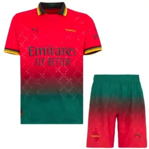 AC Milan Niños Conjunto 2024 2025 Rojo - Tuta AC Milan Niños | escamisetasfutbol