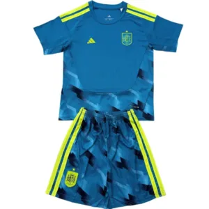 España Niños Conjunto 2026 Portero Azul - España Niños Barata | escamisetasfutbol