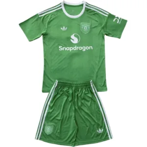 Manchester United Niños Conjunto 2025 2026 Portero Verde - Equipacion Manchester United Niños | escamisetasfutbol
