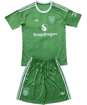 Manchester United Niños Conjunto 2025 2026 Portero Verde - Equipacion Manchester United Niños | escamisetasfutbol
