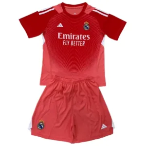 Real Madrid Niños Conjunto 2025 2026 Portero Rojo - Tuta Real Madrid Niños | escamisetasfutbol