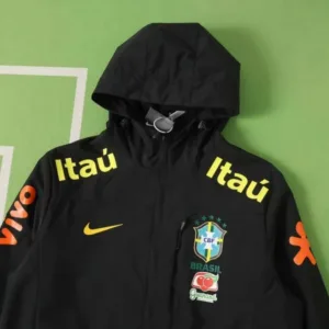 Brasil Rompevientos 2026 Negro - Brasil Barata | escamisetasfutbol