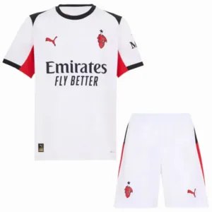 AC Milan Niños Conjunto 2025 2026 Segunda Blanco - Tuta AC Milan Niños | escamisetasfutbol