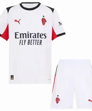 AC Milan Niños Conjunto 2025 2026 Segunda Blanco - Tuta AC Milan Niños | escamisetasfutbol