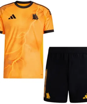 AS Roma Niños Conjunto 2025 2026 Segunda Naranja - Tuta AS Roma Niños | escamisetasfutbol