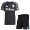 Aston Villa Niños Conjunto 2025 2026 Segunda Negro - Tuta Aston Villa Niños | escamisetasfutbol