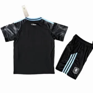 Aston Villa Niños Conjunto 2025 2026 Segunda Negro - Tuta Aston Villa Niños | escamisetasfutbol