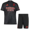 SL Benfica Niños Conjunto 2024 2025 Segunda Negro - Tuta SL Benfica Niños | escamisetasfutbol