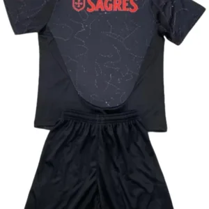 SL Benfica Niños Conjunto 2024 2025 Segunda Negro - Tuta SL Benfica Niños | escamisetasfutbol