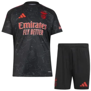 SL Benfica Niños Conjunto 2024 2025 Segunda Negro - Tuta SL Benfica Niños | escamisetasfutbol