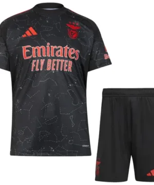 SL Benfica Niños Conjunto 2024 2025 Segunda Negro - Tuta SL Benfica Niños | escamisetasfutbol