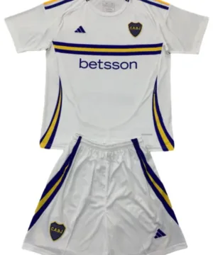 Boca Juniors Niños Conjunto 2024 2025 Segunda Blanco - Tuta Boca Juniors Niños | escamisetasfutbol