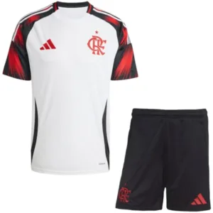 Flamengo Niños Conjunto 2025 2026 Segunda Blanco - Tuta Flamengo Niños | escamisetasfutbol