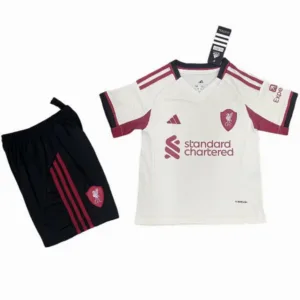 Liverpool Niños Conjunto 2025 2026 Segunda Amarillo - Equipacion Liverpool Niños | escamisetasfutbol
