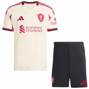 Liverpool Niños Conjunto 2025 2026 Segunda Amarillo - Equipacion Liverpool Niños | escamisetasfutbol