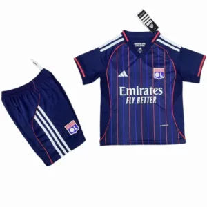 Lyon Niños Conjunto 2025 2026 Segunda Azul - Tuta Lyon Niños | escamisetasfutbol