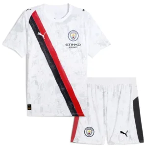 Manchester City Niños Conjunto 2025 2026 Segunda Blanco - Equipacion Manchester City Niños | escamisetasfutbol