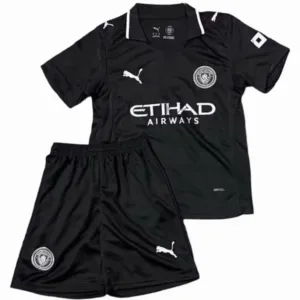 Manchester City Niños Conjunto 2025 2026 Segunda Negro - Equipacion Manchester City Niños | escamisetasfutbol