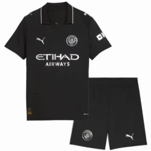 Manchester City Niños Conjunto 2025 2026 Segunda Negro - Equipacion Manchester City Niños | escamisetasfutbol