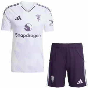 Manchester United Niños Conjunto 2025 2026 Segunda Blanco - Equipacion Manchester United Niños | escamisetasfutbol