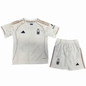 Nottingham Forest Niños Conjunto 2025 2026 Segunda Blanco - Tuta Nottingham Forest Niños | escamisetasfutbol