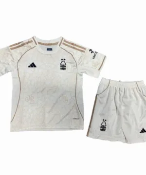 Nottingham Forest Niños Conjunto 2025 2026 Segunda Blanco - Tuta Nottingham Forest Niños | escamisetasfutbol