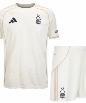 Nottingham Forest Niños Conjunto 2025 2026 Segunda Blanco - Tuta Nottingham Forest Niños | escamisetasfutbol