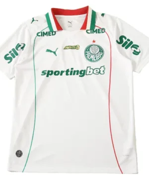 SE Palmeiras Camiseta 2026 2027 Segunda Blanca - Camiseta Kidsuper X Se Palmeiras Graphic Masculina | escamisetasfutbol