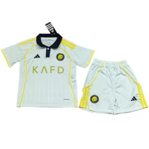 Al-Nassr FC Niños Conjunto 2025 2026 Tercera Blanco - Tuta Al-Nassr FC Niños | escamisetasfutbol