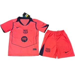 FC Barcelona Niños Conjunto 2025 2026 Tercera Naranja - Equipacion Fc Barcelona Niños | escamisetasfutbol