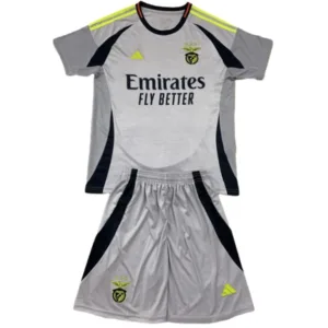 SL Benfica Niños Conjunto 2024 2025 Tercera Gris - Tuta SL Benfica Niños | escamisetasfutbol
